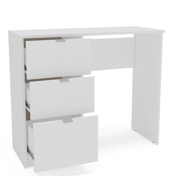 Bristol 35 in. Rectangular White 3 Drawer Writing Desk
