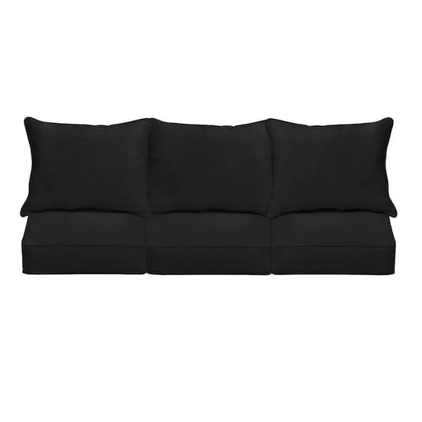 SORRA HOME 22.5 in. x 22.5 in. x 5 in. (6-Piece) Deep Seating Outdoor Couch Cushion in ETC Coal