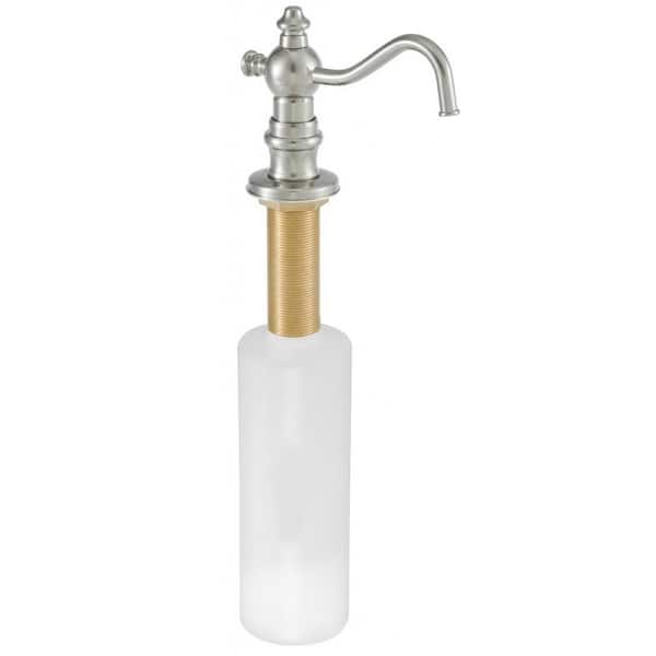 Westbrass Victorian Style Kitchen Sink Deck Mount Liquid Soap/Lotion Dispenser with Refillable 12 oz Bottle, Polished Chrome