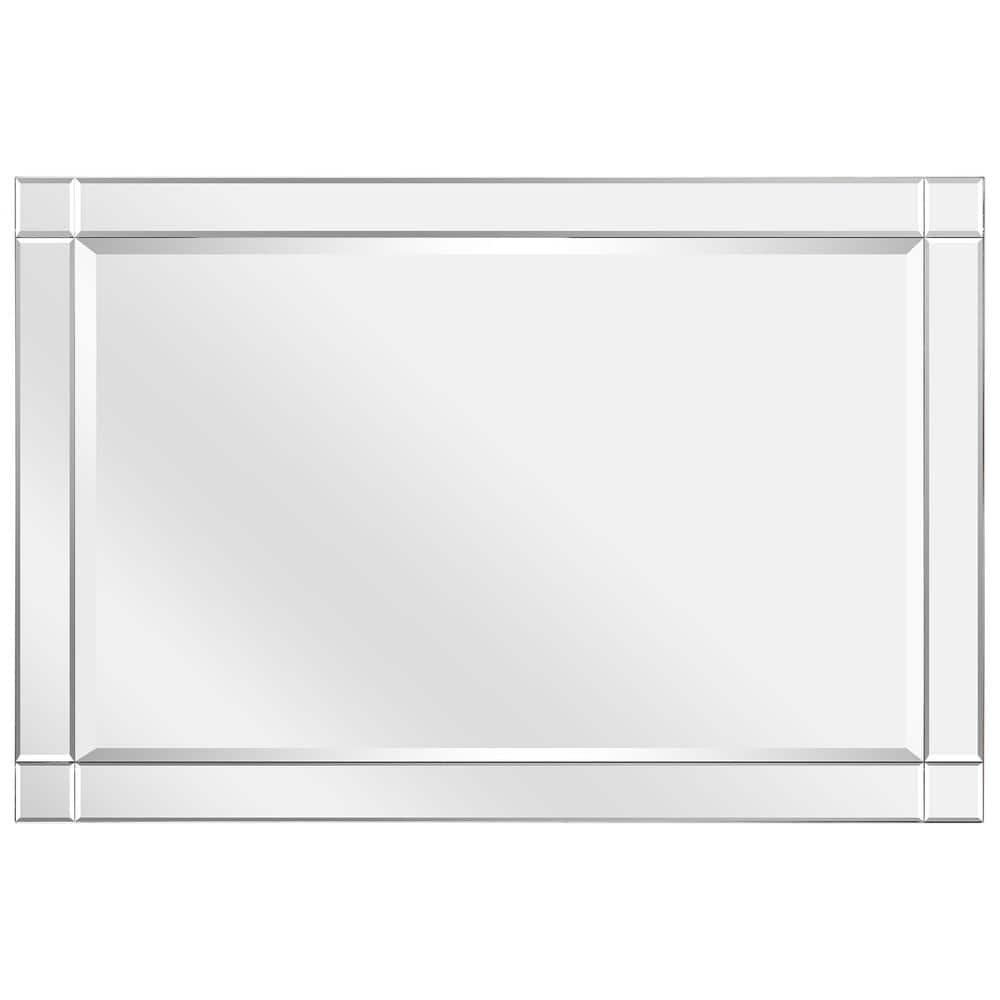Bronze and Silver Wood Frame Full-Length Mirror, 24" x 36"