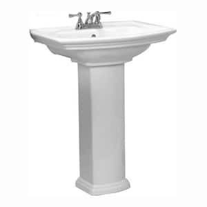 Washington 765 30 in. Pedestal Combo Bathroom Sink for 4 in. Centerset in White