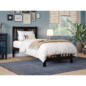 Tahoe Twin Platform Bed Frame with Footboard in Espresso Black