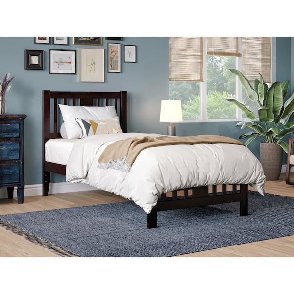 AFI Tahoe Espresso Twin Solid Wood Platform Bed with Footboard