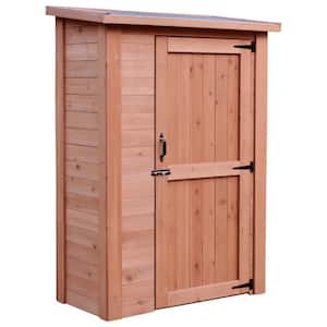 4 ft. x 2 ft. Cedar Wooden Heavy-Duty Lean-To Storage Shed with Single Door and Modern Pent Roof (8 sq. ft.)