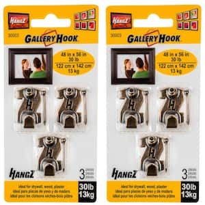 3-Piece 30 lbs. Gallery Picture Hooks (2-Pack)