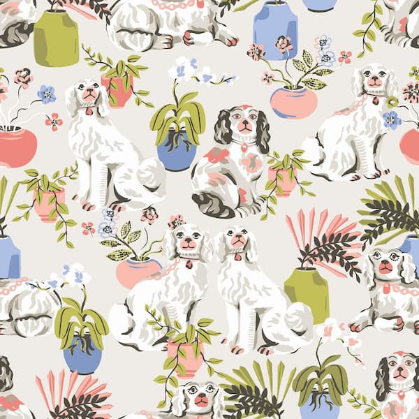 PRINTFRESH Stone Good Dog Matte Vinyl Peel and Stick Wallpaper