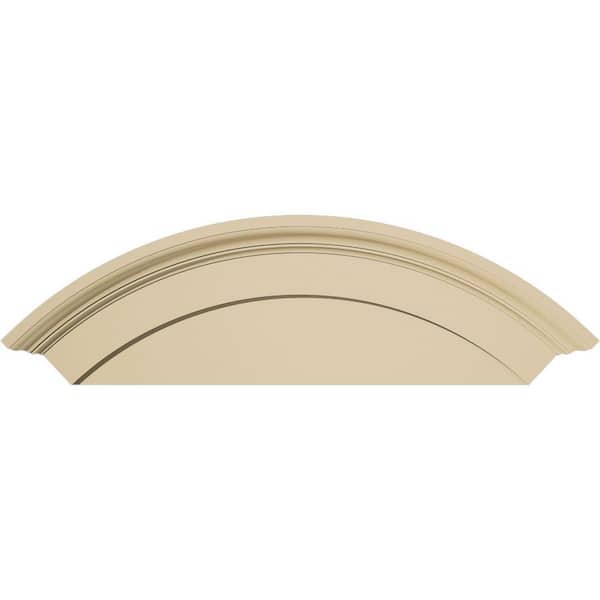 38 in. W x 14 in. H x 2-3/4 in. P Arched Signature Urethane Pediment, Primed Tan