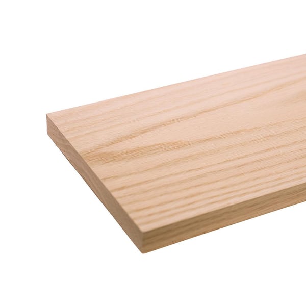 Waddell Project Board - 72 in. x 8 in. x 1 in. - Unfinished S4S Red Oak Wood w/No Finger Joints - Ideal for DIY Shelving