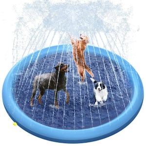 Summer 75 in. Anti-Slip Splash Sprinkler Pad, Pet Kiddie Pool for Outdoor Patio Garden Lawn