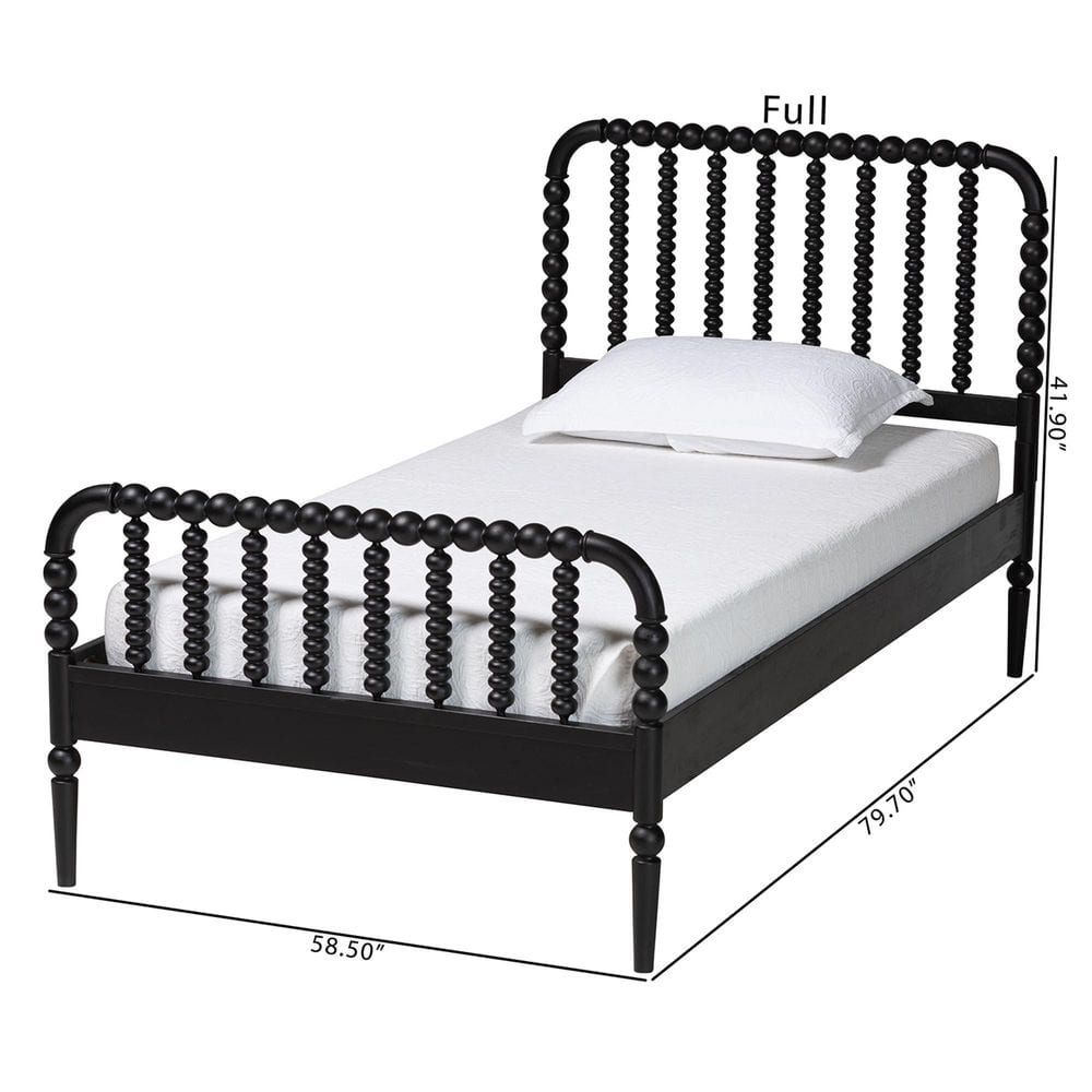 Lucera White Wood Frame Full Platform Bed - thumbnail 7