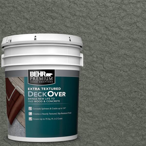 BEHR Premium Extra Textured DeckOver 5 gal. #SC-131 Pewter Extra Textured Solid Color Exterior Wood and Concrete Coating