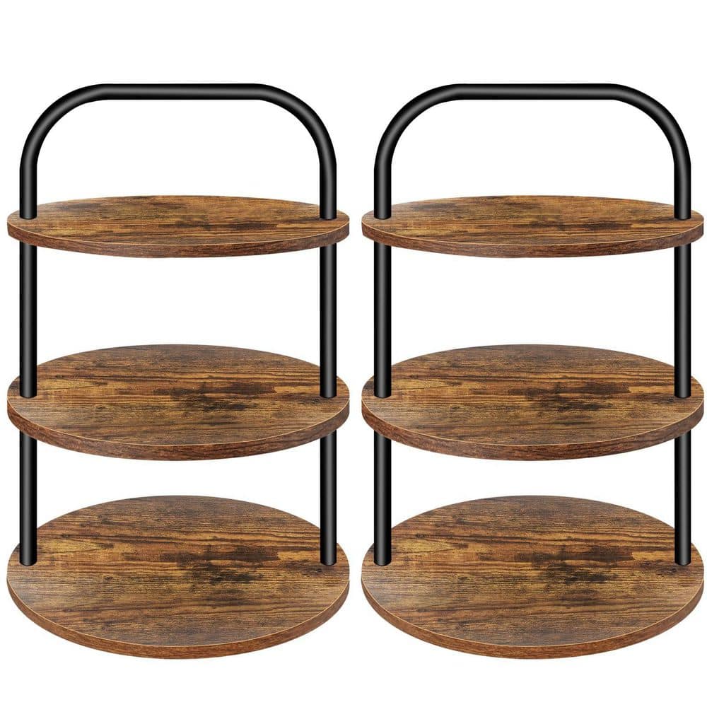 3-Tier Wooden Cupcake Stand, 2-Piece Dessert Table Display Set for Cupcakes, Tiered Tray Serving Stand for Party