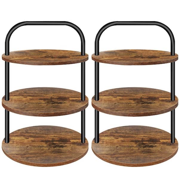 3-Tier Wooden Cupcake Stand, 2-Piece Dessert Table Display Set for Cupcakes, Tiered Tray Serving Stand for Party