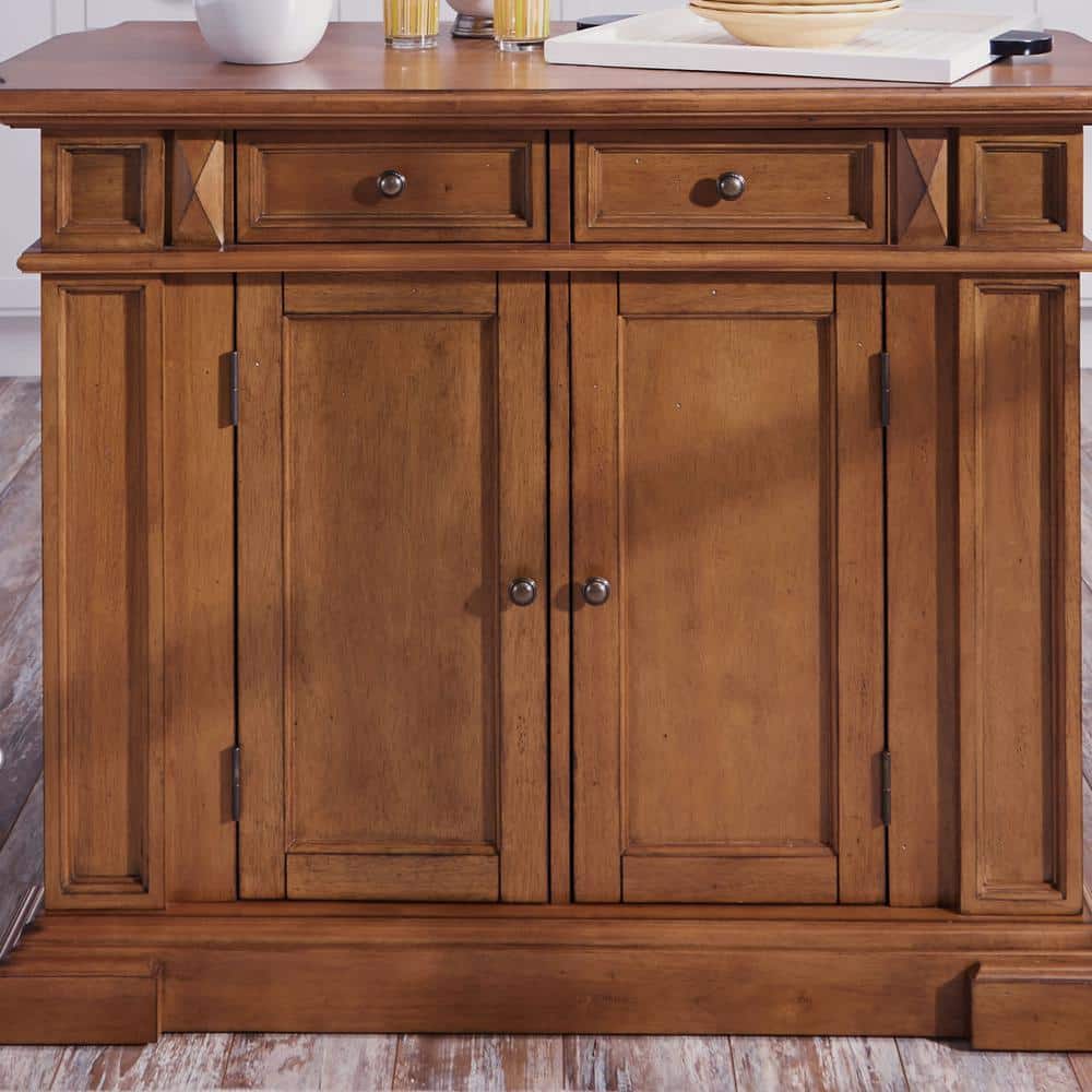 Americana Oak Kitchen Island with Drop Leaf