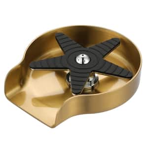 Pentagram Fan Blade Sink Glass Rinser for Kitchen Sink in Brushed Gold