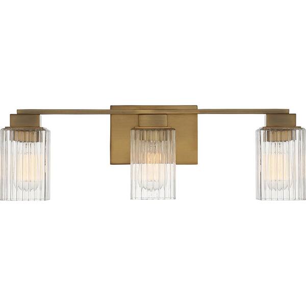 Quoizel Danson 3-Light Weathered Brass Vanity Light