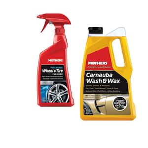 24 oz. Foaming Wheel and Tire Cleaner Spray + 64 oz. California Gold Carnauba Car Wash and Wax Liquid Car Cleaning Kit
