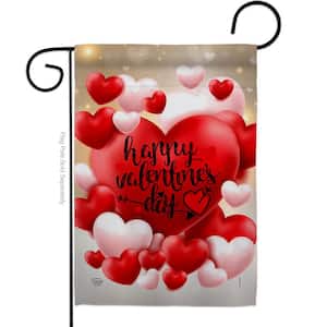 13 in. x 18.5 in. Pop Hearts Valentines Day Garden Flag Double-Sided Spring Decorative Vertical Flags