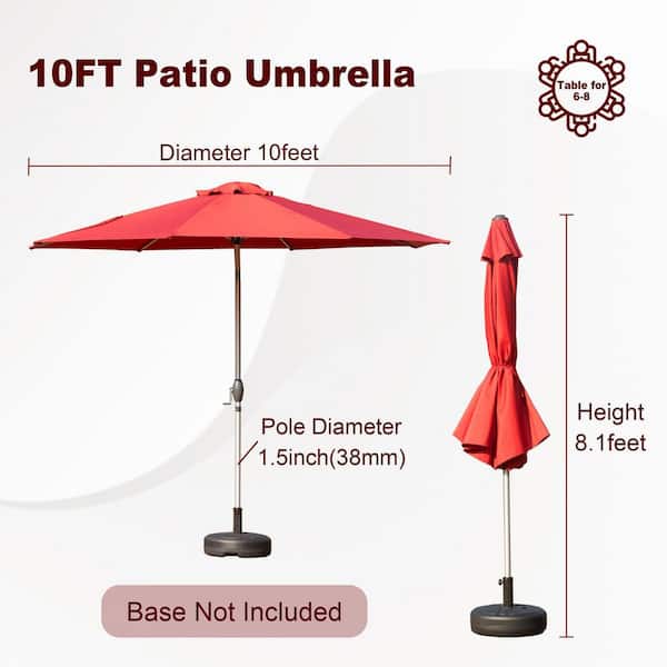 11 ft round many spokes patio umbrella 11 Ft Cantilever Patio Umbrella, Round Outdoor Offset Umbrella With 360  Rotation & Tilt Adjustment Without Base Grey Grey Fabric