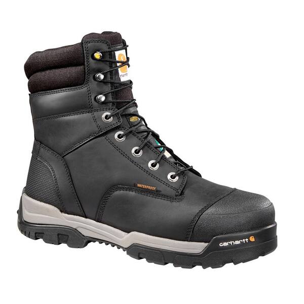 Carhartt Men's Ground Force Waterproof 8'' Work Boots - Composite Toe - Black Size 8.5(W)