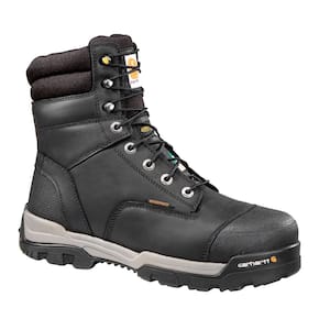 Men's Ground Force Waterproof 8'' Work Boots - Composite Toe - Black Size 8(W)