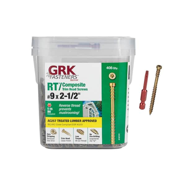 GRK Fasteners #9 x 2-1/2 in. Star Drive Trim-Head RT Composite Exterior Trim Screw (408-Pack)