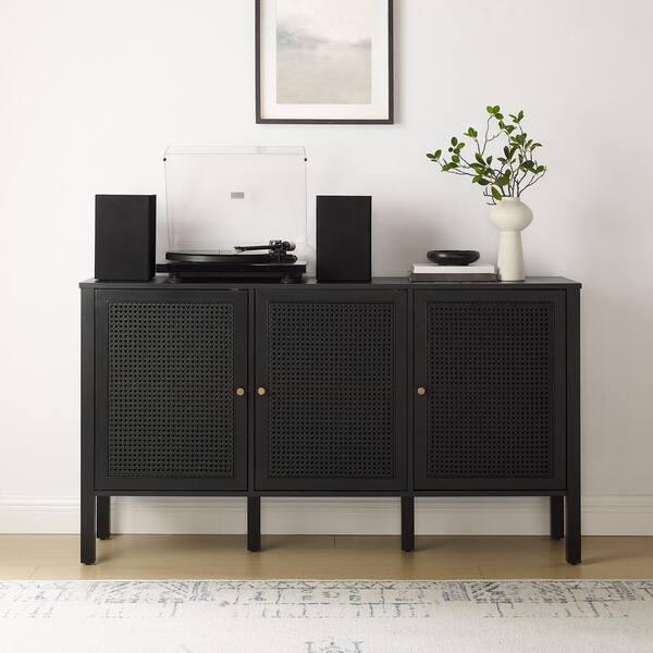 CROSLEY FURNITURE Perry Black MDF 55.13 in. Sideboard