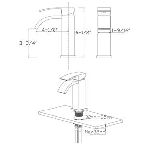 Modern Single-Handle Single-Hole Bathroom Faucet in Brushed Nickel