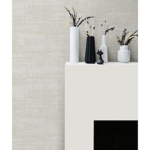 60.75 sq. ft. Barely Beige Faux Rug Paper Unpasted Wallpaper Roll