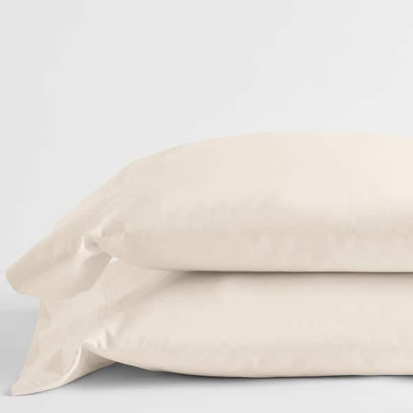 The Company Store Legends Cream Solid 800-Thread Count Egyptian Cotton Sateen Standard Pillowcase (Set of 2)