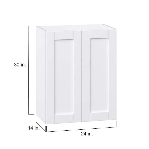 J COLLECTION Mancos Bright White Shaker Assembled Wall Kitchen Cabinet (24 in. W x 30 in. H x 14 in. D)