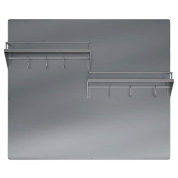 30 in. x 30 in. Stainless Steel Backsplash with Shelf and Rack