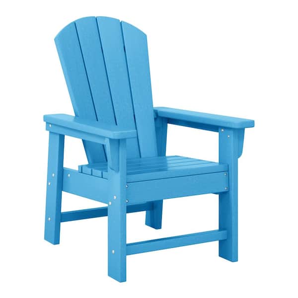 WESTIN OUTDOOR Children's Laguna Outdoor Patio All Weather Fade Resistant Kids Poly Plastic Adirondack Chair in Pacific Blue