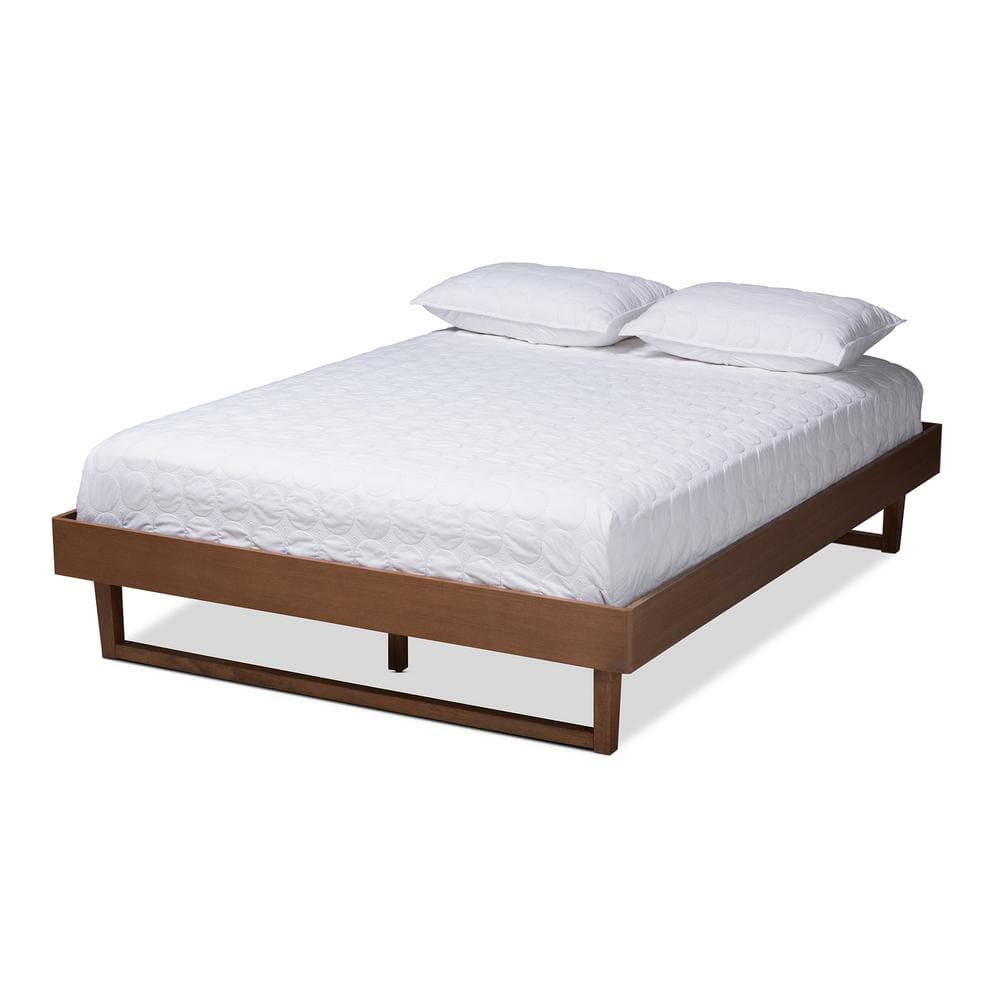 Baxton Studio Liliya Walnut Queen Platform Bed Frame 156 9411 HD