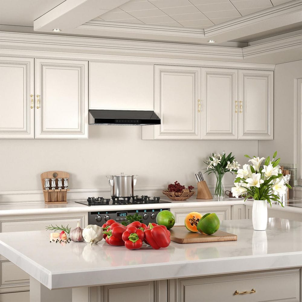 36-Inch Stainless Steel and Black Under Cabinet Range Hood