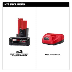 M12 12-Volt Lithium-Ion Starter Kit with Two 6.0 Ah Battery Packs and Charger w/ 3 in. Cut Off Saw