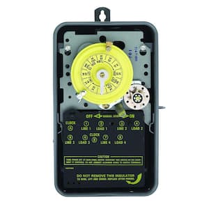 T1400 Series 40 Amp 24-Hour Mechanical Time Switch with Skipper and Outdoor Enclosure - Gray