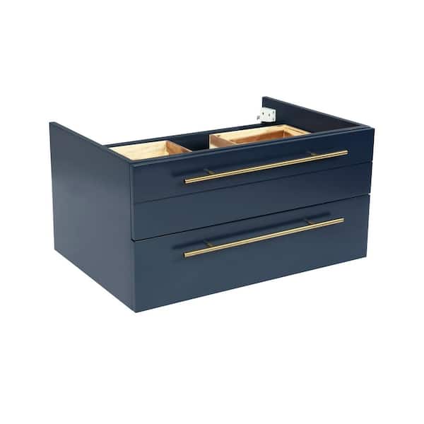 Lucera 29 in. Wall Mount Floating Single Bath Vanity Cabinet without Top in Royal Blue - Vessel Sink Compatible