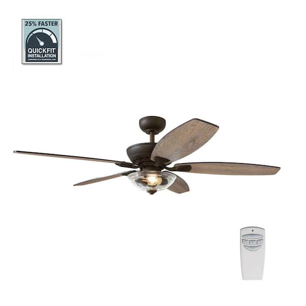 Home Decorators Collection Connor 54 in. LED Bronze Dual-Mount Ceiling Fan with Light Kit and Remote Control