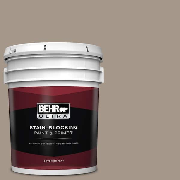 BEHR ULTRA 5 gal. #PPU5-07 Studio Taupe Flat Exterior Paint & Primer