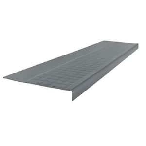 Low Profile Raised Circular Design Dark Gray 12.5 in. x 48 in. Rubber Square Nose Stair Tread