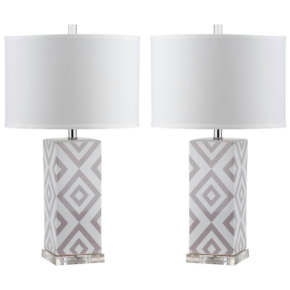 set of 2 grey lamps