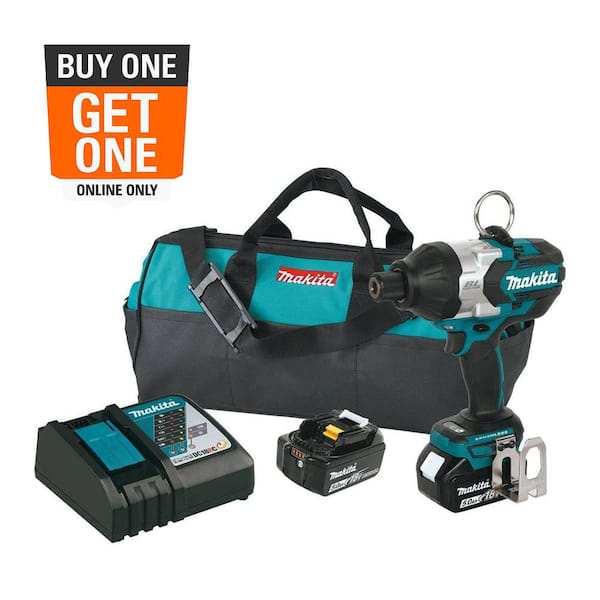 18V LXT Lithium-Ion Brushless Cordless High Torque 7/16 in. Hex Chuck Impact Wrench Kit w/ (2) Batteries 5.0Ah, Bag