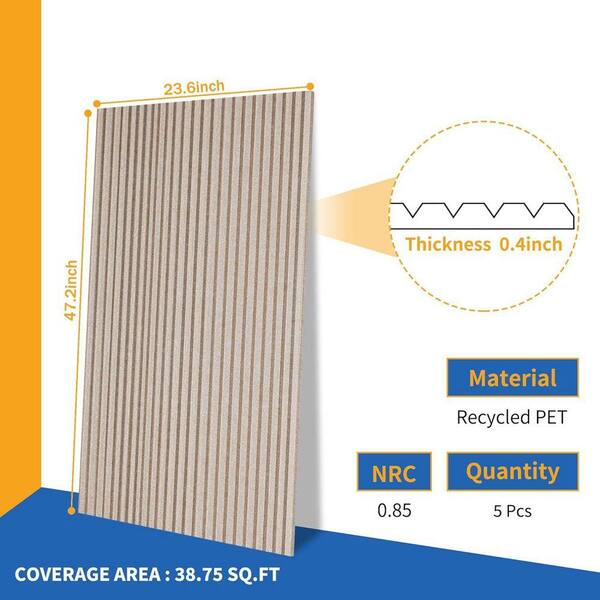 KIWDZFU 0.4 in. T x 23.6 in. W x 47.2 in. L Camel Sound Absorbing