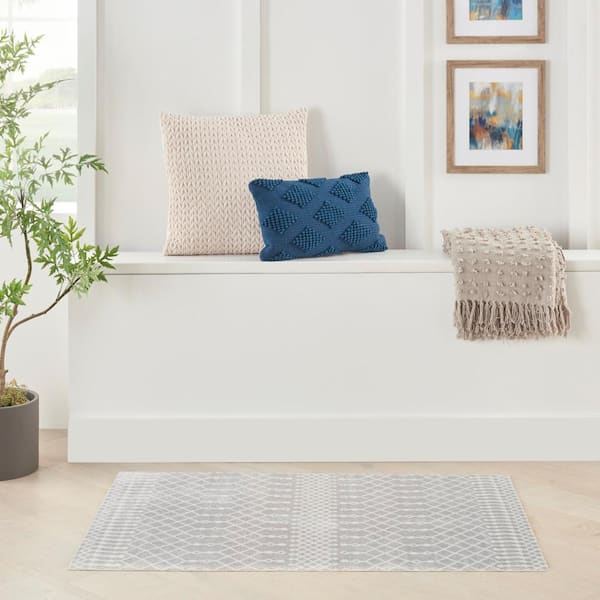 Astra Machine Washable doormat 2 ft. x 4 ft. Moroccan Transitional Kitchen Area Rug