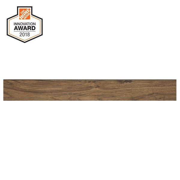 Lifeproof Toffee Wood 3 in. x 24 in. Glazed Porcelain Bullnose Trim Tile (0.48 sq. ft. / piece)