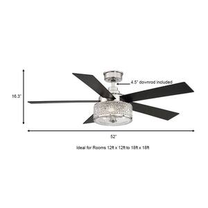 Graymont 52 in. Polished Nickel Ceiling Fan with Light and Remote Control