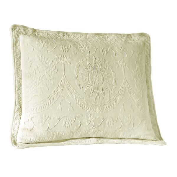 Historic Charleston Collection King Charles Ivory Matelasse Cotton Standard Pillow Sham