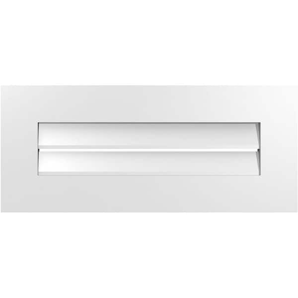 Ekena Millwork 28 in. x 12 in. Vertical Surface Mount PVC Gable Vent: Functional with Standard Frame