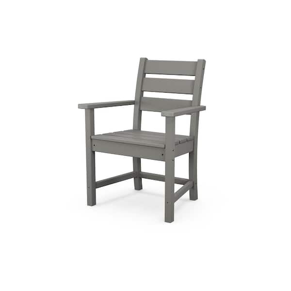 POLYWOOD Grant Park Slate Grey Stationary Plastic Outdoor Dining Chair